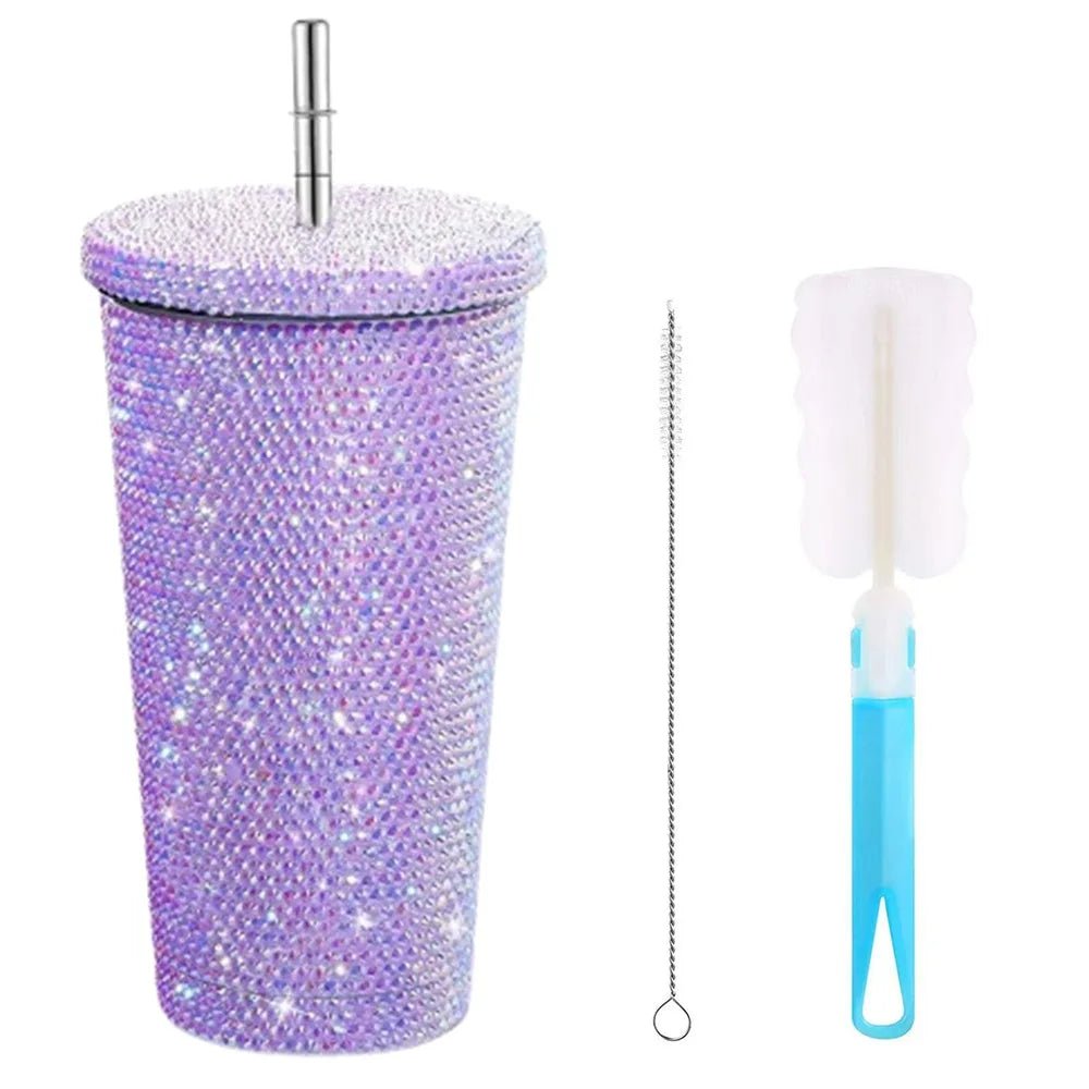 (Copie) 500ml/750ml Rhinestone Thermos Bottles Insulated Shining Glitter Coffee Cup with Lid Straw Creative Stainless Steel Water Bottle - Sphopy BoutiqueSphopy Boutique